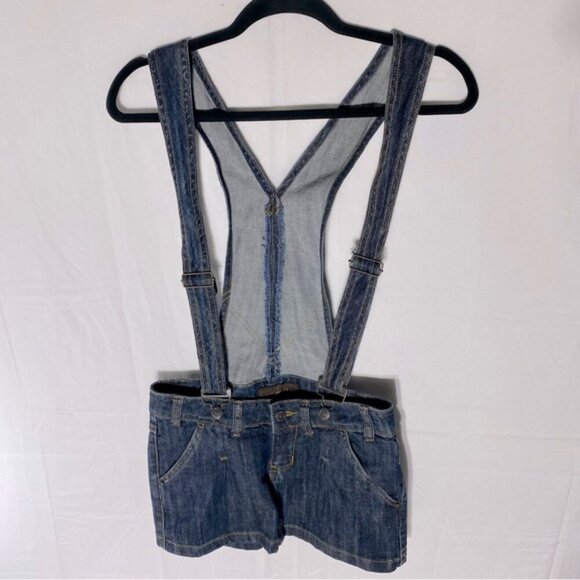 Vintage Y2K UB Jeans Dark Wash Denim Jean Mini Skirt Overalls XS - Picture 14 of 14